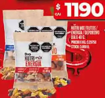 Supermercados DIA Dia nutri mix frutos/ energia/deportivo oferta