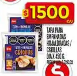 Supermercados DIA Dia tapa para empanadas hojaloradas/ criollas oferta