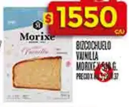Supermercados DIA Morixe bizcochuelo vainilla oferta