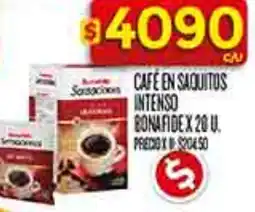 Supermercados DIA Bonafide cafe en saquitos intenso oferta
