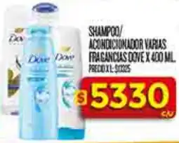 Supermercados DIA Dove shampoo/ acondicionador varias fragancias oferta