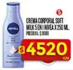 Supermercados DIA Nivea crema corporal soft milk 5 en 1 oferta