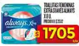 Supermercados DIA Always toallitas femeninas extra suaves oferta