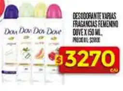 Supermercados DIA Dove desodorante varias fragancias femenino oferta