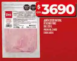 Supermercados DIA Jamón cocido natural fetas mas finas oferta