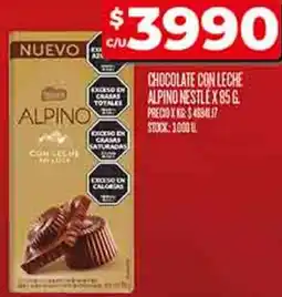 Supermercados DIA Nestlé chocolate con leche alpino oferta