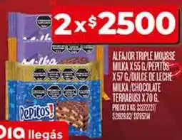 Supermercados DIA Alfajor triple mousse milka oferta