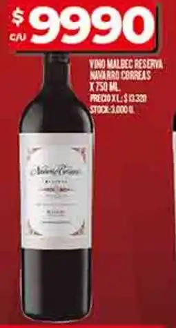 Supermercados DIA Navarro correas vino malbec reserva oferta