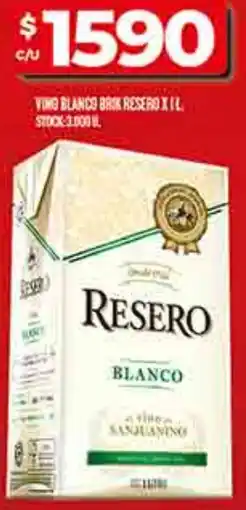 Supermercados DIA Resero vino blanco brik oferta