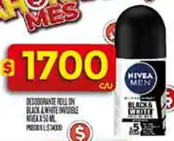 Supermercados DIA Nivea desodorante roll on black&white invisible oferta