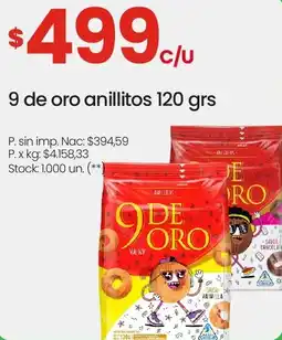 Changomas 9 de oro anillitos oferta