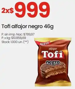 Changomas Tofi alfajor negro oferta