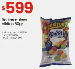 Changomas Bolitas dulces nikitos oferta