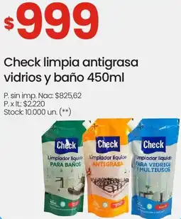 Changomas Check limpia antigrasa vidrios y baño oferta