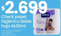 Changomas Check papel higiénico doble oferta