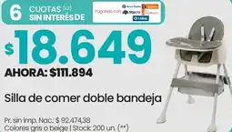 Changomas Silla de comer doble bandeja oferta