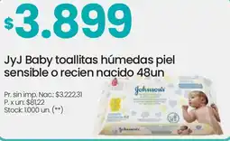 Changomas JyJ baby toallitas húmedas piel sensible o recien nacido oferta