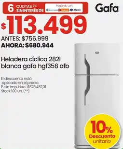 Changomas Heladera cíclica oferta