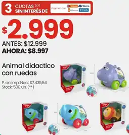 Changomas Animal didactico con ruedas oferta