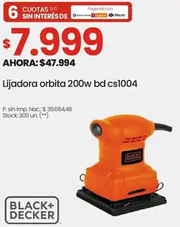 Changomas Black+ decker lijadora orbita oferta