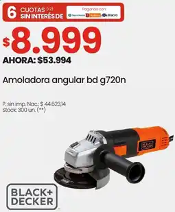 Changomas Black+ decker amoladora angular oferta