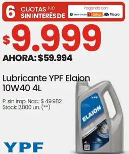 Changomas YPF elaion lubricante oferta