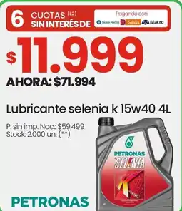 Changomas Petronas lubricante selenia oferta