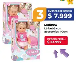 Supermayorista Vital Muñeca lé bebé con accesorios oferta