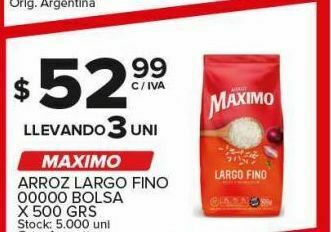 Carrefour Arroz largo fino 00000 bolsa oferta