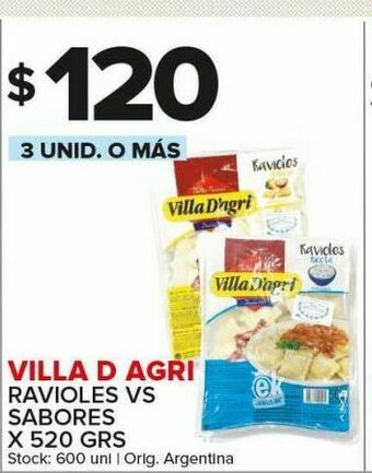 Carrefour Maxi Ravioles vs sabores villa d'agri oferta