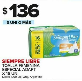 Carrefour Maxi Toallas femeninas siempre libre oferta