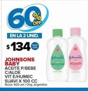Carrefour Maxi Aceite p/ bebé johnson's baby oferta