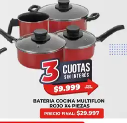 Supermayorista Vital Bateria cocina multiflon rojo oferta