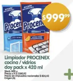 Supermercados Buenos Días Procenex limpiador cocina / vidrios doy pack oferta
