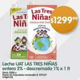 Supermercados Buenos Días Las tres niñas leche uat oferta