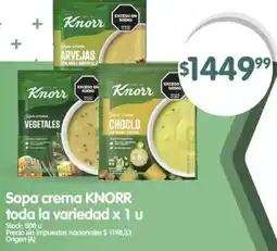 Supermercados Buenos Días Knorr sopa crema toda la variedad oferta