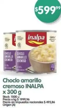 Supermercados Buenos Días Inalpa choclo amarillo cremoso oferta