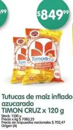 Supermercados Buenos Días Timon cruz tutucas de maíz inflado azucarado oferta