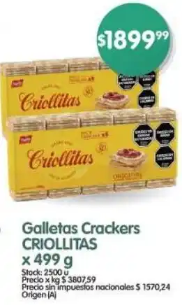 Supermercados Buenos Días Criollitas galletas crackers oferta