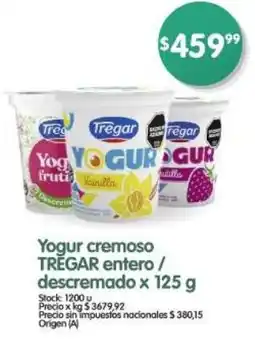 Supermercados Buenos Días Tregar yogur cremoso entero / descremado oferta