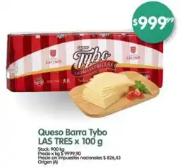 Supermercados Buenos Días Las tres queso barra tybo oferta