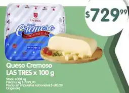 Supermercados Buenos Días Las tres queso cremoso oferta