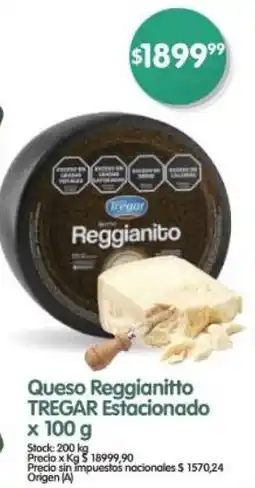 Supermercados Buenos Días Tregar queso reggianitto estacionado oferta