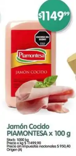 Supermercados Buenos Días Piamontesa jamón cocido oferta