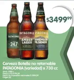Supermercados Buenos Días Patagonia cerveza botella no retornable oferta