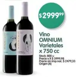 Supermercados Buenos Días Omnium vino varietales oferta