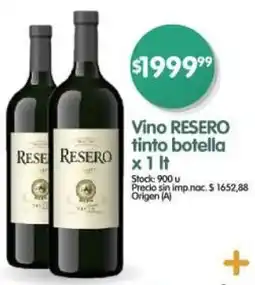 Supermercados Buenos Días Resero vino tinto botella oferta