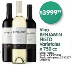 Supermercados Buenos Días Benjamin nieto vino varietales oferta