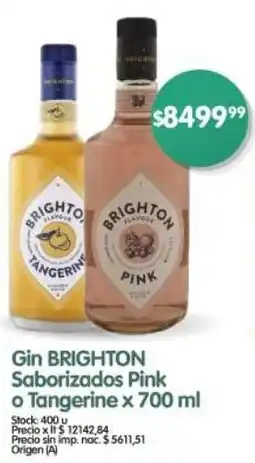 Supermercados Buenos Días Brighton gin saborizados pink o tangerine oferta