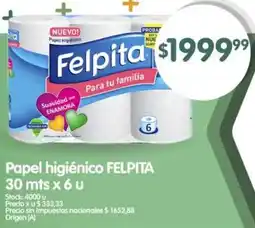 Supermercados Buenos Días Felpita papel higiénico oferta